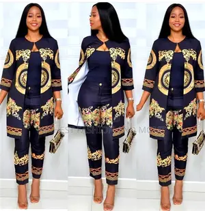 Elegant African Sets Print Trousers Tops Pants Suits