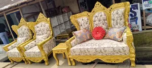 Set of Royal Chair With Center Table and 4 Side Stools