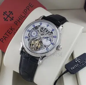 Patek Philippe Genuine Leather Strap Watches for Men