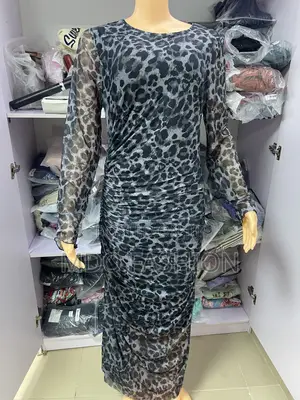 Leopard Print Ruched Maxi Dress