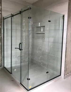 10mm Tempered Glass Shower Cubicle Sliding Door Black Frame