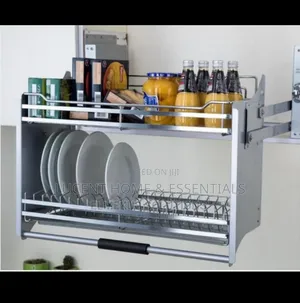Premium 80cm Pull-Down Kitchen Cabinet Organizer Dish Rack