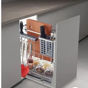 Premium Pull-Out Kitchen Cabinet Knife Block Cutlery Organizer