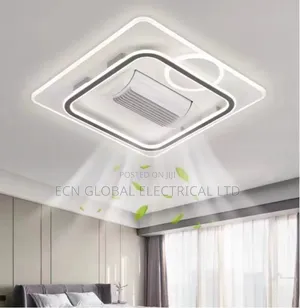 Luxury Smart Bladeless Ceiling Fan With Led Light –Modern Square