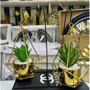 Artificial Gold Stand With Flowers