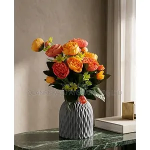 Elegant Artificial Yellow Flower With Vase