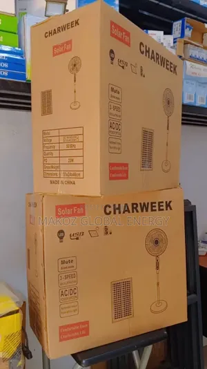 Brand New Charweek Rechargeable Solar Fan 20w Ac/Dc