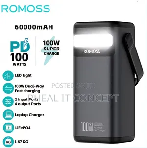 Romoss Pmt60 Fast Charging Power Bank 60,000mah