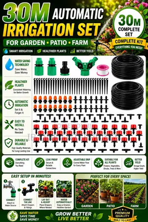 Cover More Ground With Powerful 30m Automatic Irrigation System Kits