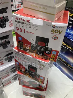 P91 4lens 3ptz Double Panel 6batteries V380 CCTV Camera