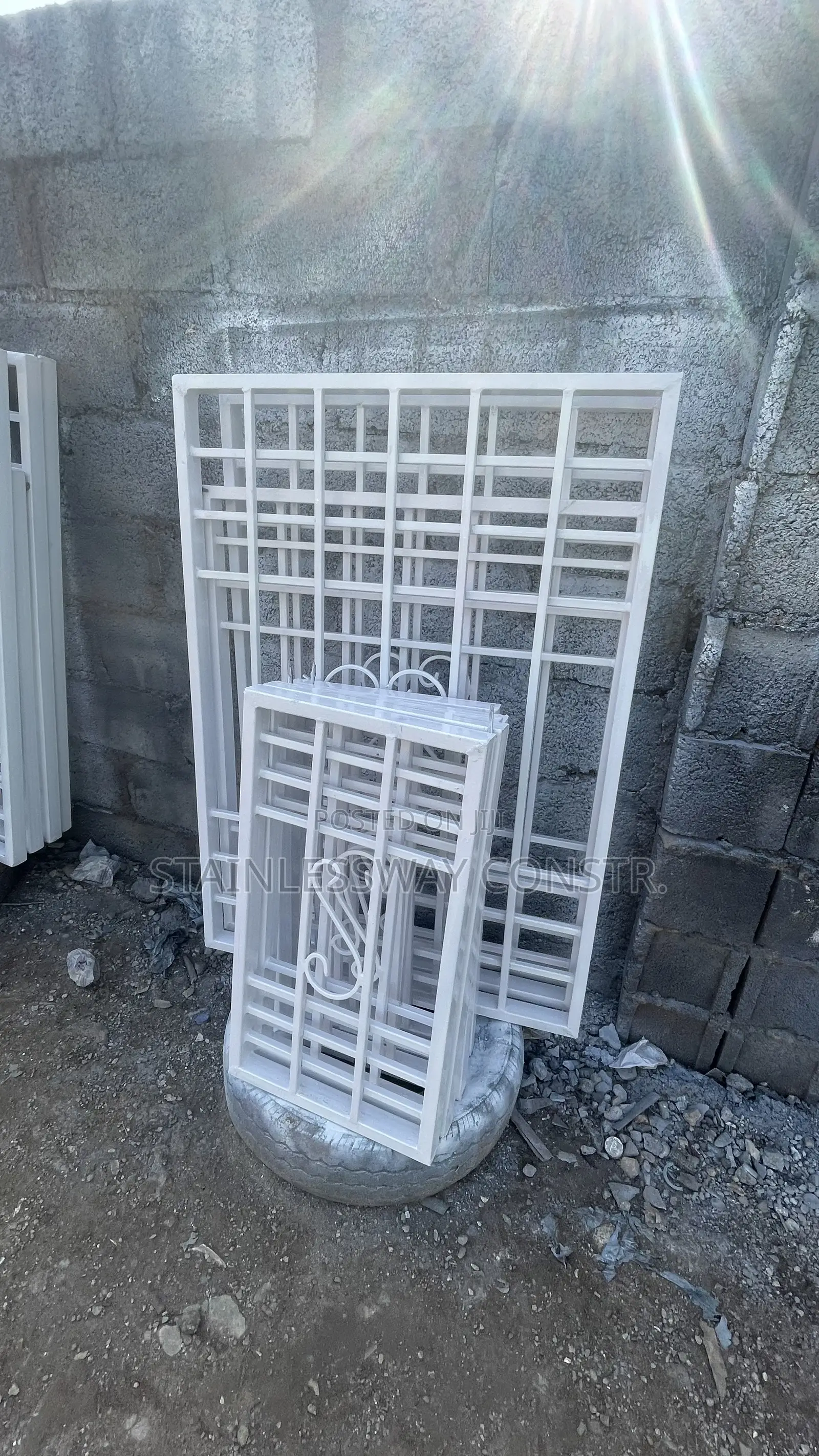 Pipe White Bars Window Burglary