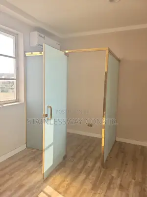 Office Glass Partition With Gold Frame