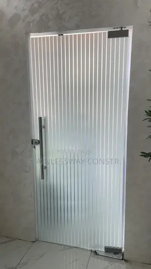 Swing Glass Office Door With Stripes