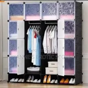 Portable Modular Plastic Wardrobe With Shoe Rack