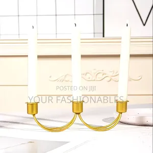 Beautiful 3 Head Candle Stand ( Gold or Black)