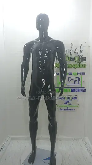 Dimkpa Muscular Man Egghead Faceless Glossy Black Male Mannequin