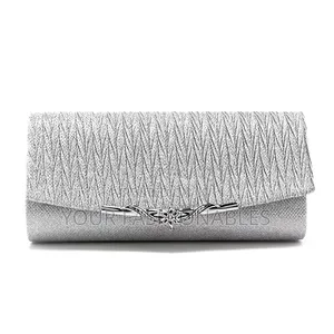 Pretty Silver Occasion Clutch Purse