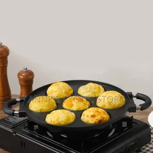 7-Hole Non-Stick Masa Akara Frying Pan With Lid