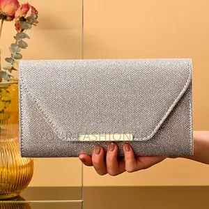 Glitter Gold Envelope Clutch Purse