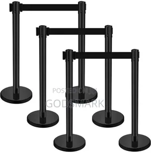 Black Stanchion With Black Belts