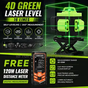 Level Like a Pro! Green Laser Level + Free 120m Digital Distance Meter