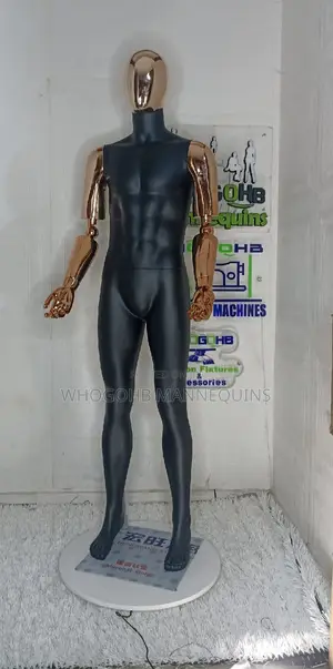 Prosthetic Adjustable Hands Black Rose Gold Male Mannequin Egghead