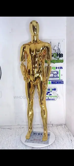 Prosthetic Adjustable Hands Chrome Gold Male Mannequin With Egghead