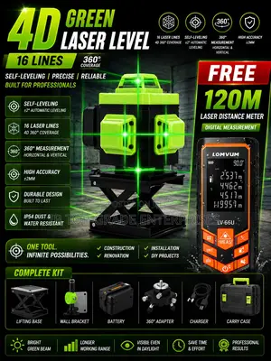 Work Smarter With 16 Lines Laser Level Free 120m Distant Measurement