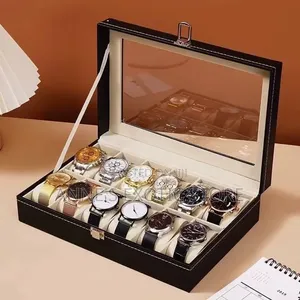12-slot Pu Leather Watch Display Storage Box