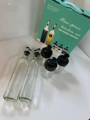5-Piece Glass Oil Dispenser Spice Jar Set