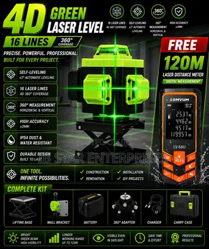 16 Lines Laser Level Free 120m Distance Meter – Measure Like a Pro!