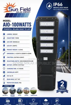 100w Sunfeild Solar All in One Available for Bulk Project Supply F
