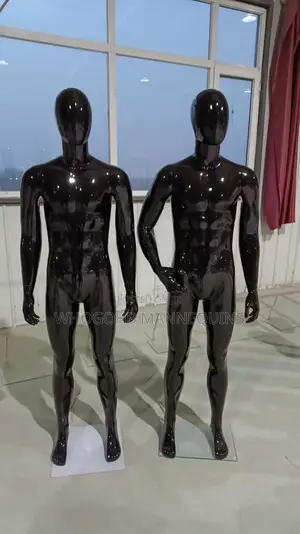 Chest 38" Full Body Glossy Black Male Mannequin