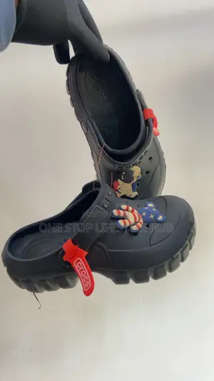 Original Black Crocs Clogs With Decorative Jibbitz
