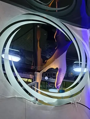 Luxury Round Led Mirror | Swirl Frosted Design|Bathroom Vanity Mirror