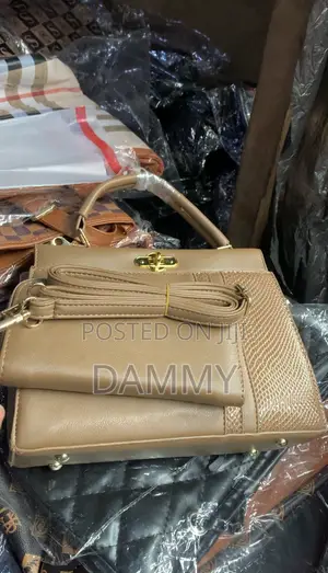 Beige Satchel Handbag