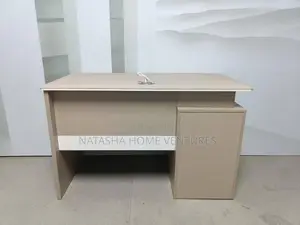1.2 Meter Rectangular Office Desk With Side Cabinet – Beige/Cream