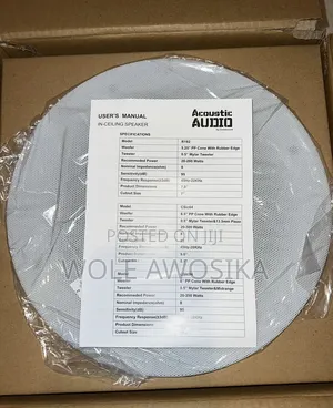 Acoustic Audio Csic84 50 Watts Ceiling Speaker 8" Woofer Single