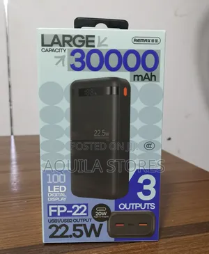 Remax 30000mah Fp-22 Piloteer Series Portable Power Bank