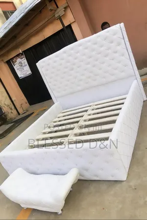 Brand New Upholstery Cream Paded Bed Frame