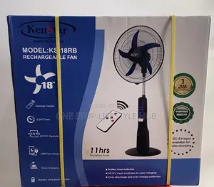 Kenstar 18-inch Rechargeable Standing Fan With Remote Solar Input
