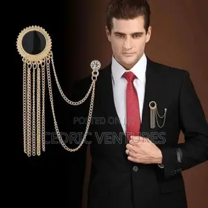 Corsage Badge Tassel Multi-Layer Chain Brooch Pin