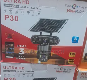 PTZ 3 Lens 4g Solar Powered CCTV Outdoor Camera Wireless With Night