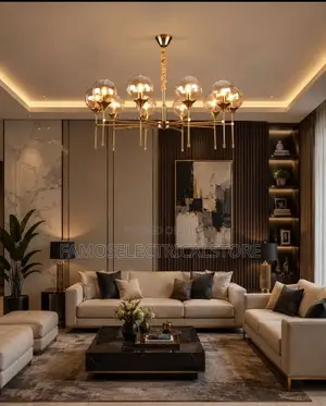 Modern Gold Multi-Arm Chandelier