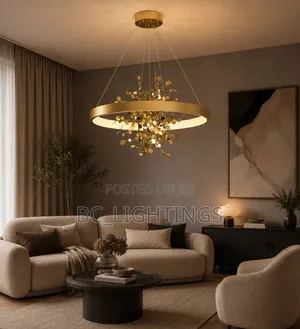 Chandelier Bedroom Coffee Interior Home Decor Gold Light Fixture