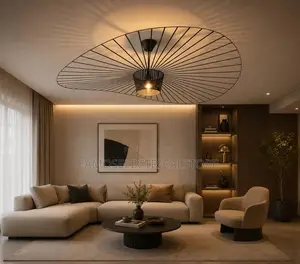 Large Black Spoke Radiating Ceiling Light