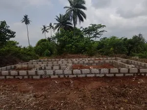 Half Plot of Land With Two Bedroom Flat Foundation for Sale