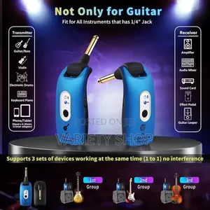 Wireless Guitar System, 2.4ghz, Built-in Rechargeable