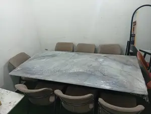 Seater Rectangular Sintered Stone Dining Table Withupholstered Chairs