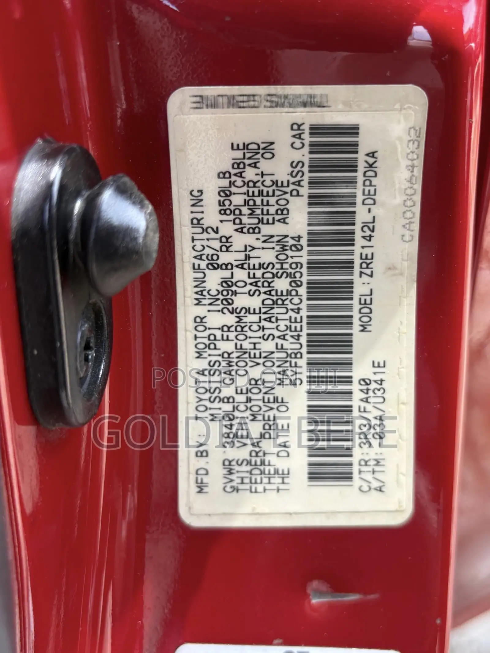 Toyota Corolla 2012 Red